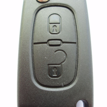 RFC 2 button flip key case for Peugeot 307 remote fob HU83 2005 2006 2007 2008