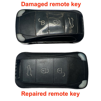 Repair service for Porsche Cayenne 957 2 or 3 button remote flip key fob 2004 2005 2006 2007 2008 2009 2010