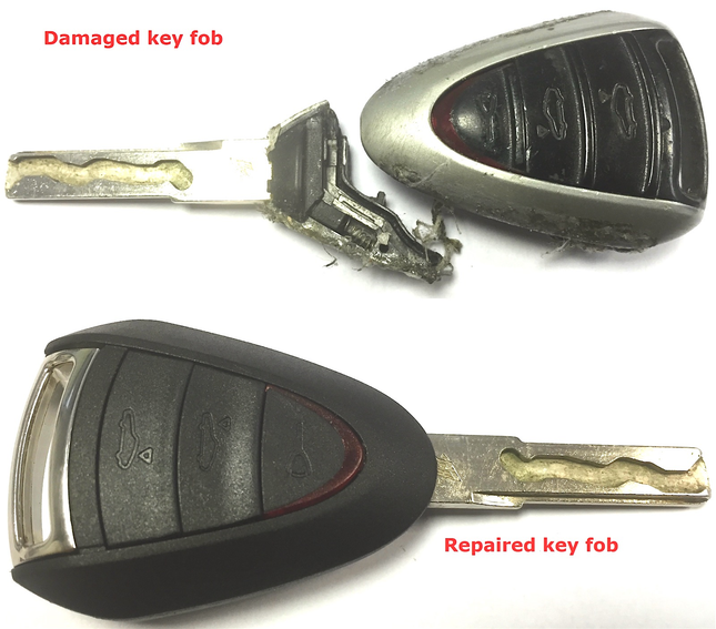 Repair service for Porsche Boxster 987 3 button remote key fob 2005 2006 2007 2008 2009 2010 2011 2012