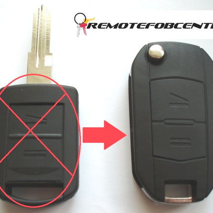 2 button flip key case upgrade for Vauxhall Opel Corsa C Combo Meriva remote key - YM28 blade profile