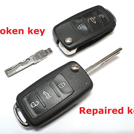 Repair service for Skoda Fabia 3 button remote flip key 2011 2012 2013 2014
