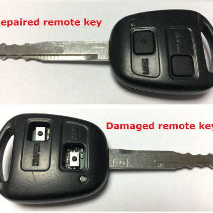 Repair service for Toyota 2 button remote key Avensis Corolla Rav4 MR2 Yaris