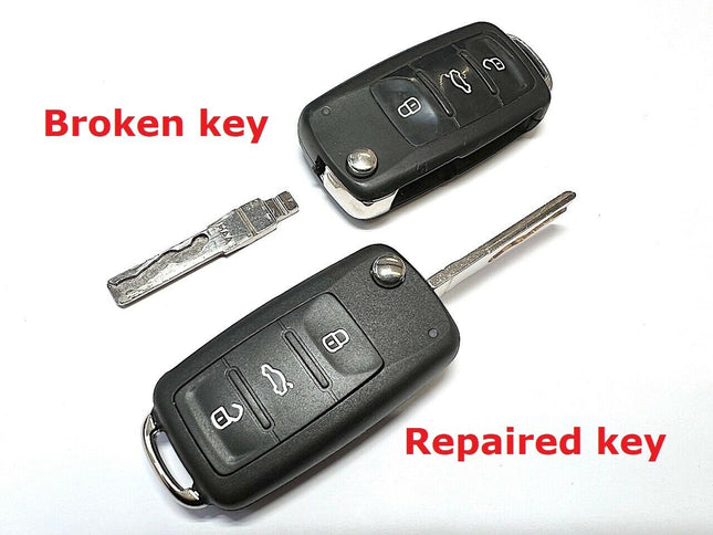 Repair service for VW Volkswagen Polo 6R 3 button remote flip key 2009 2010 2011 2012 2013 2014