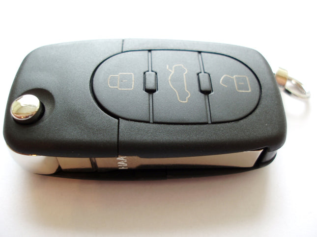 RFC 3 button flip key case for Audi  A2 A4 B5 remote fob 2002 2003 2004 2005 HU66 CR2032 version