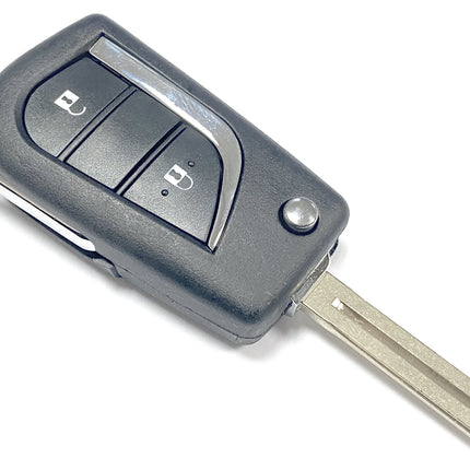 RFC 2 button flip key case for Toyota Aygo 2014 2015 2016 2017 2018 2019 2020 2021 remote fob