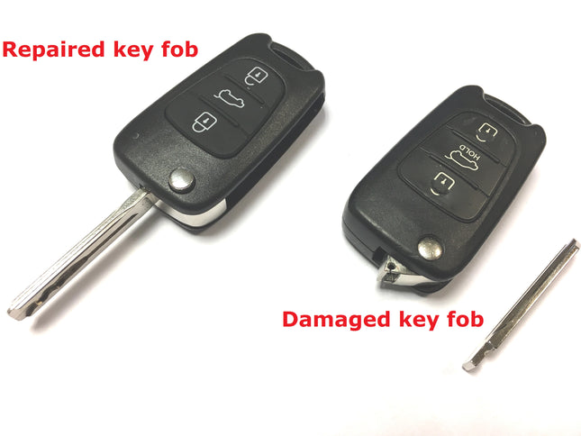 Repair service for Hyundai i20 3 button remote flip key 2008 2009 2010 2011 2012