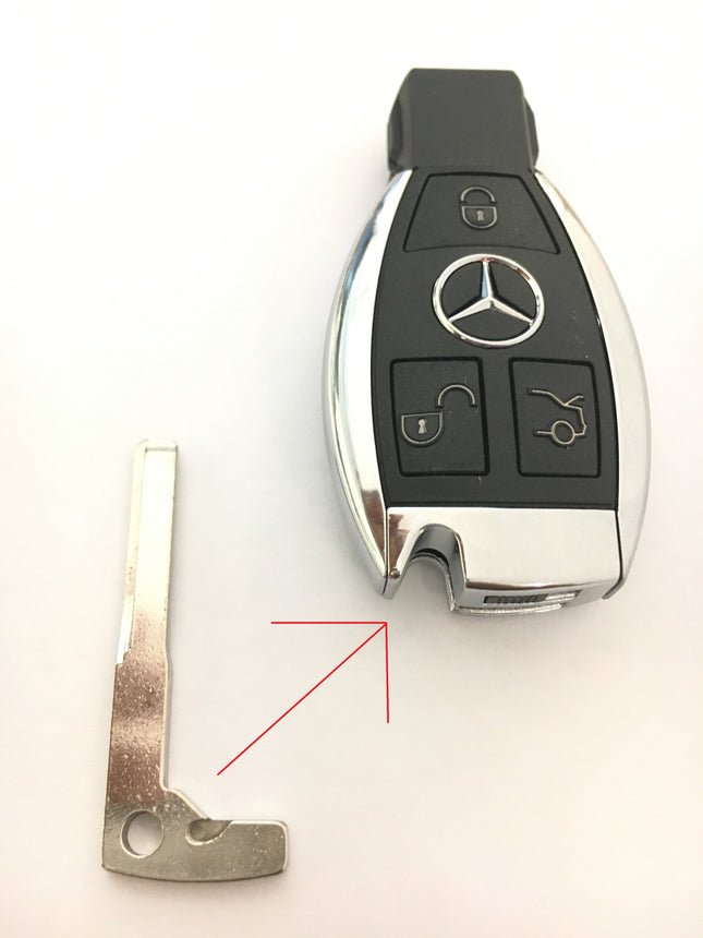 RFC HU64 key blade for Mercedes chrome remote A C E S SL SLK CLS CL CLA SLC ML Class - for square remote buttons