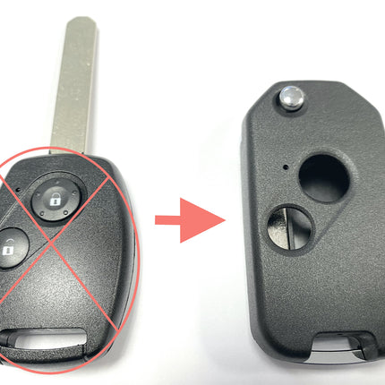 2 button flip key case upgrade for Honda Accord Civic Jazz CRV remote key