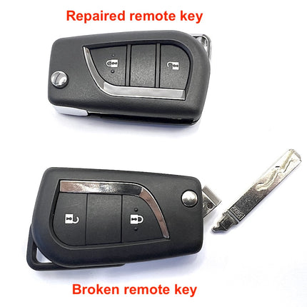 Repair service for Toyota Aygo 2 button remote flip key 2014 2015 2016 2017 2018 2019 2020 2021
