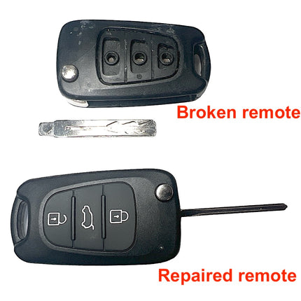 Repair service for Kia Soul 3 button remote flip key 2008 2009 2010 2011 2012 2013