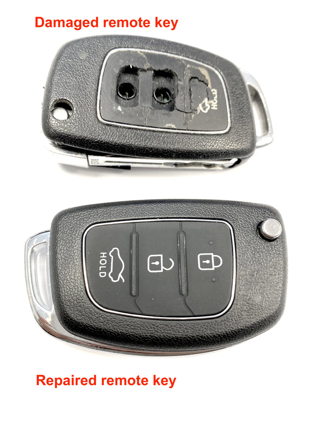 Repair service for Hyundai Tucson 4 button remote flip key 2015 2016 2017 2018 2019 2020