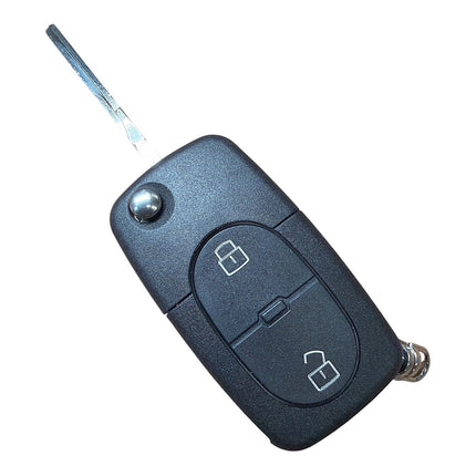 RFC 2 button flip key case for Audi A3 A4 A6 A8 remote flip key fob - double battery holder
