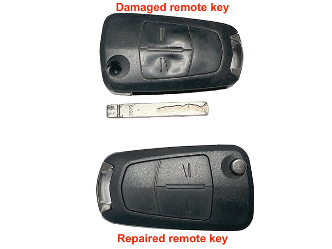 Repair service for Vauxhall Opel Meriva 2 button remote flip key 2006 2007 2008 2009
