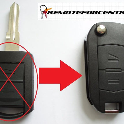 2 button flip key case upgrade for Vauxhall Opel Corsa C Meriva Combo remote fob - HU46 blade profile