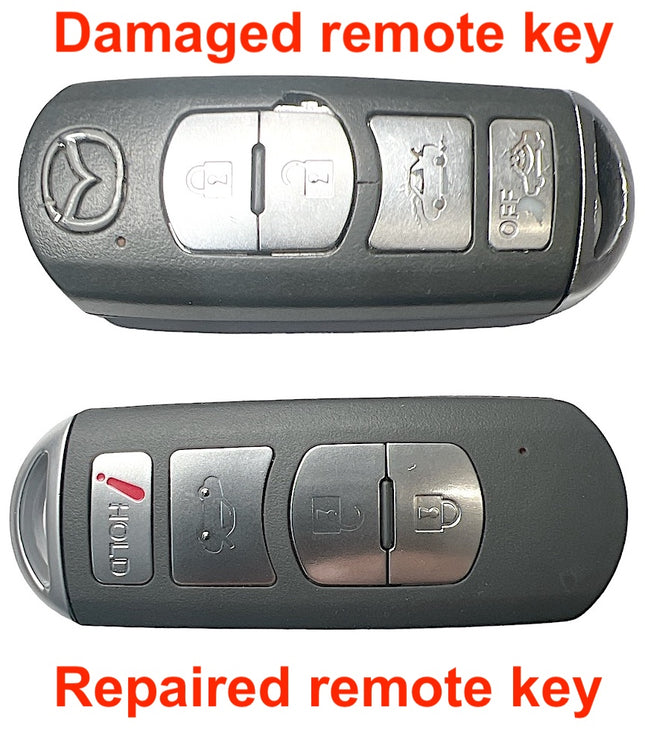 Repair service for Mazda MX5 4 button remote fob 2015 2016 2017 2018 2019 2020 2021 ND Series