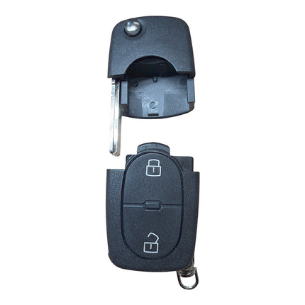 RFC 2 button flip key case for Audi A3 A4 A6 A8 remote flip key fob - double battery holder