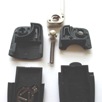 RFC 2 button flip key case for Audi A3 A4 A6 A8 remote flip key fob - double battery holder
