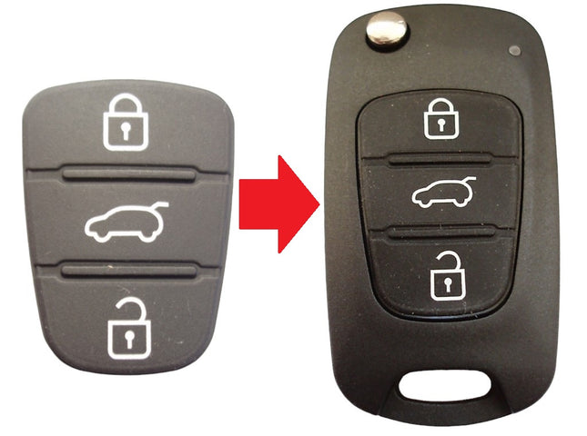 RFC 3 button rubber pad for Hyundai i10 i20 hyundai flip key 2007 2008 2009 2010 2011 2012