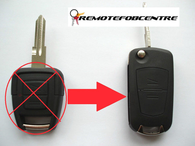 2 button flip key case upgrade for Vauxhall Opel Astra G Zafira A remote key HU46 blade profile