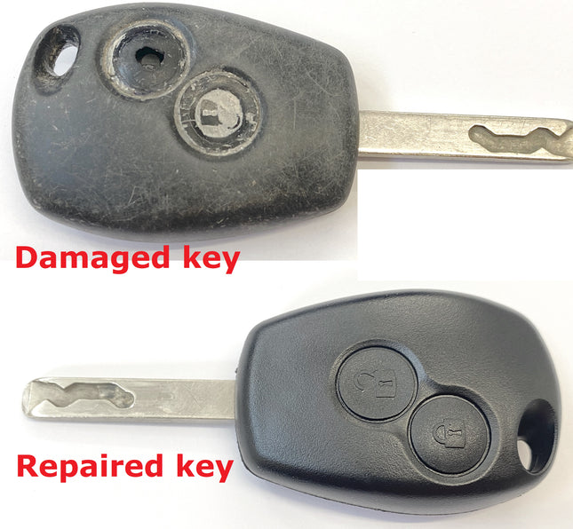 Repair service for Renault Trafic 2 & 3 button remote key fob 2010 2011 2012 2013 2014 2015 2016 2017 2018 2019