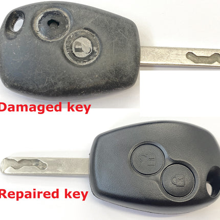 Repair service for Renault Clio 3 2 & 3 button remote key fob 2006 2007 2008 2009 2010