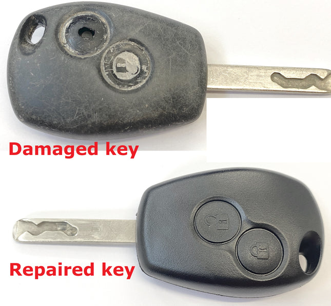 Repair service for Renault Kangoo 2 button remote key fob 2010 2011 2012 2013 2014 2015 2016 2017