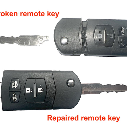 Repair service for Mazda 2 3 6 MX-5 2, 3 or 4 button remote flip key
