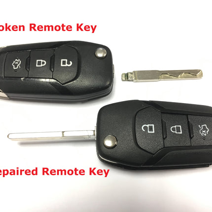 Repair service for Ford Fiesta MK8 3 button remote flip key 2017 2018 2019 2020 2021