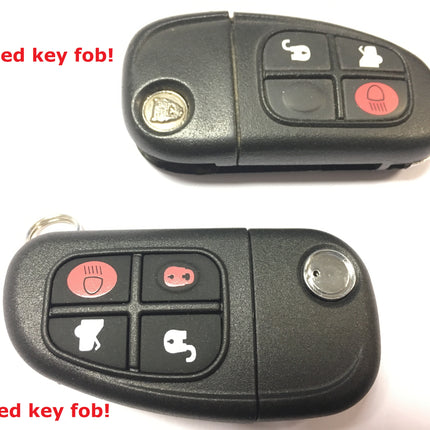 Repair service for Jaguar X S Type XJ 4 button remote flip key + new case