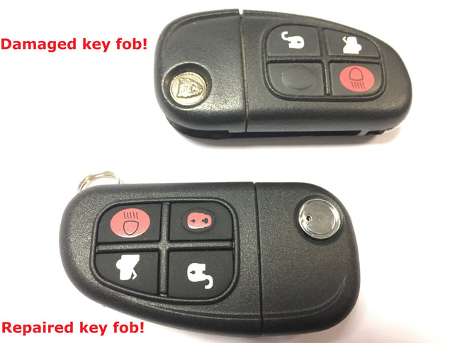 Repair service for Jaguar X S Type XJ 4 button remote flip key + new case