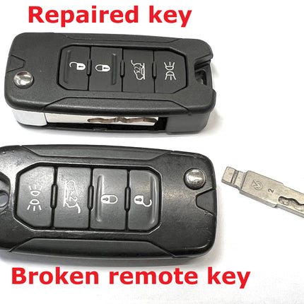 Repair service for Jeep Renegade 3 or 4 button remote flip key 2014 2015 2016 2017 2018 2019 2020 2021