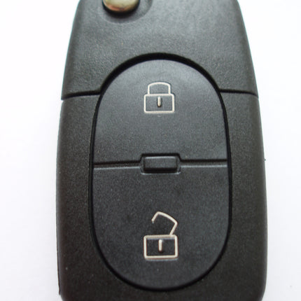 RFC 2 button flip key case for Audi A3 A4 A6 A8 remote flip key fob - double battery holder
