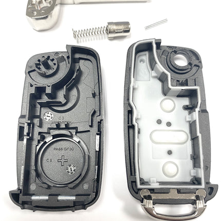 RFC 3 button flip key case shell for VW Volkswagen Caddy remote key fob 2011 2012 2013 2014 2015 2016 2017 2018 2019 2020