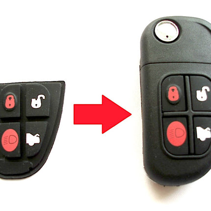 RFC 4 button rubber pad for Jaguar X S XJ XJ6 XJ8 XJR Type remote flip key fob