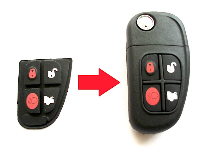 RFC 4 button rubber pad for Jaguar X S XJ XJ6 XJ8 XJR Type remote flip key fob