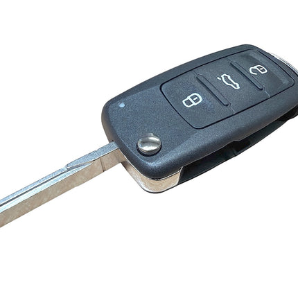 RFC 3 button flip key case shell for VW Volkswagen Caddy remote key fob 2011 2012 2013 2014 2015 2016 2017 2018 2019 2020