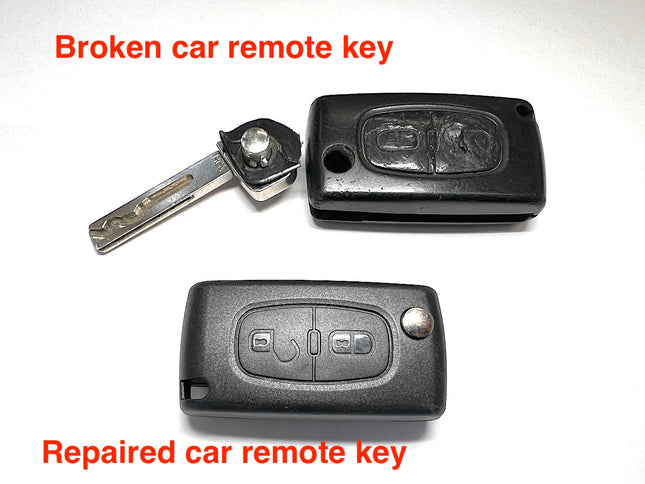 Repair service for Peugeot 308 2 button remote flip key 2007 2008 2009 2010 2011 2012