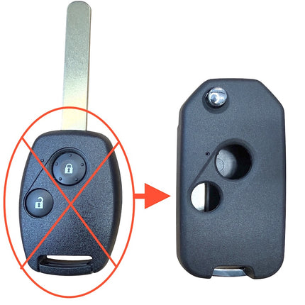 2 button flip key case upgrade for Honda Accord Civic Jazz CRV remote key