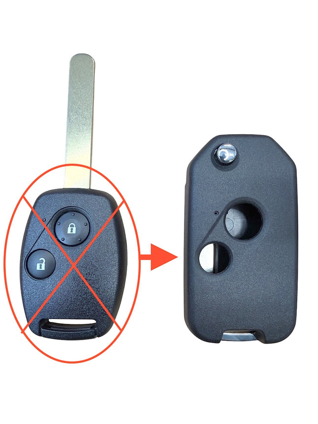 2 button flip key case upgrade for Honda Accord Civic Jazz CRV remote key