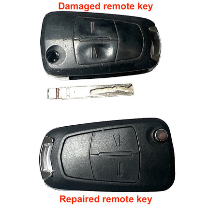 Repair service for Vauxhall Opel Vectra C 2 button remote flip key 2005 2006 2007 2008