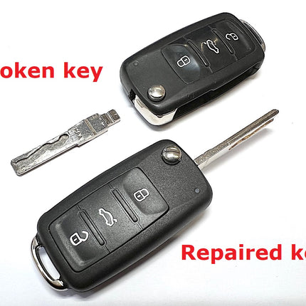 Repair service for VW Volkswagen UP 3 button remote flip key 2010 2011 2012 2013 2014 2015 2016 2017