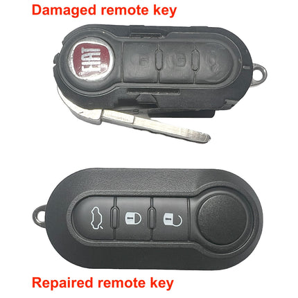 Repair service for Fiat Panda 3 button remote flip key 2011 2012 2013 2014 2015
