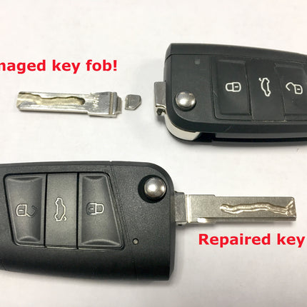 Repair service for VW Volkswagen Tiguan remote flip key 2016 2017 2018 2019 2020 2021 2022 2023
