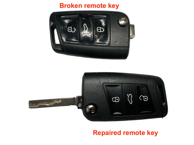 Repair service for VW Volkswagen Polo 3 button remote flip key 2013 2014 2015 2016 2017