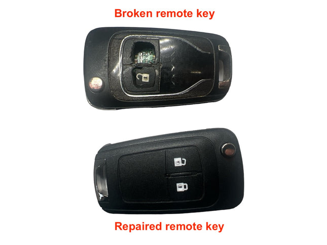 Repair service for Vauxhall Opel Adam 2 button remote flip key 2013 2014 2015 2016