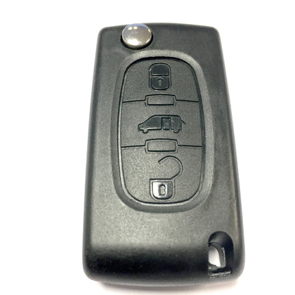RFC 3 button flip key case for Citroen Berlingo Dispatch remote fob (battery attached to circuit board) 2008 2009 2010 2011 2012 2013 2014 2015 2016