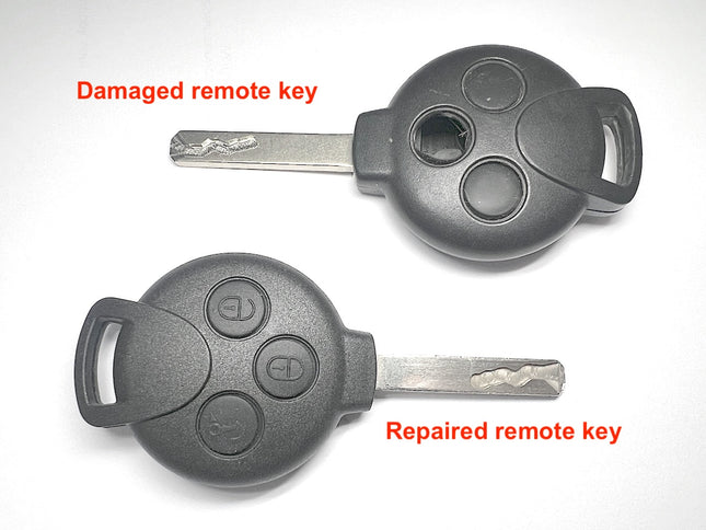 Repair service for Smart ForTwo 3 button remote key 2006 2007 2008 2009 2010 2011 2012 2013 2014