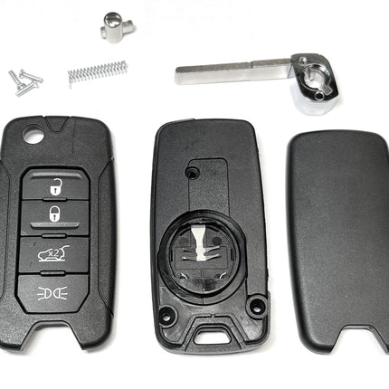 RFC 4 button flip key case for Jeep Renegade remote fob 2014 2015 2016 2017 2018 2019 2020 2021