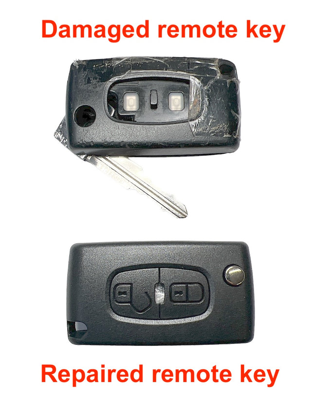 Repair service for Citroen C Crosser 2 button remote flip key 2007 2008 2009 2010 2011 2012