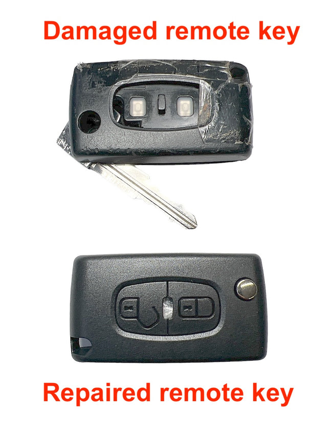 Repair service for Peugeot 4007 2 button remote flip key 2007 2008 2009 2010 2011 2012